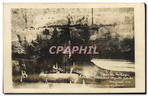 CARTE PHOTO Partie du destroyer allemand torpille par les anglais en reparations