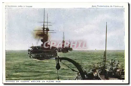 Ansichtskarte AK Bateau Guerre Navires de Guerre Anglais en Pleine Mer