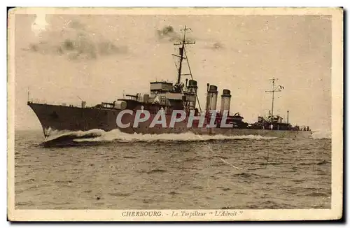 Ansichtskarte AK Bateau Guerre Cherbourg Le Torpilleur L Adroit