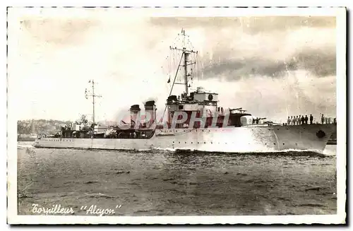 Cartes postales moderne Bateau Guerre Torpilleur Alcyon