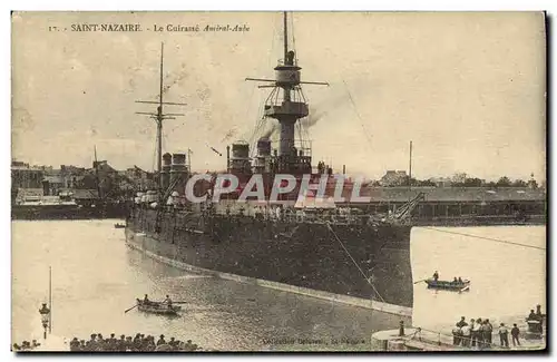 Ansichtskarte AK Bateau Guerre Saint Nazaire Le Cuirasse Amiral Aube