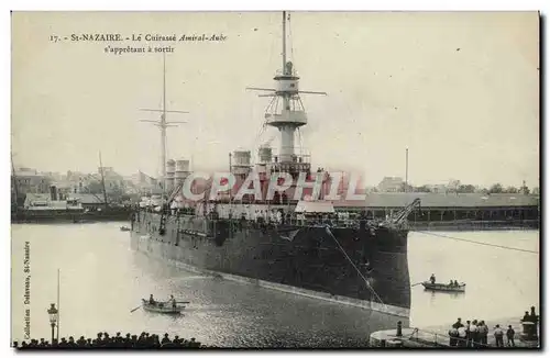 Ansichtskarte AK Bateau Guerre Saint Nazaire Le Cuirasse Amiral Aube