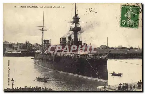 Ansichtskarte AK Bateau Guerre Saint Nazaire Le Cuirasse Amiral Aube