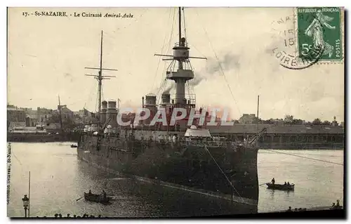 Ansichtskarte AK Bateau Guerre St Nazaire Le Cuirasse Amiral Aube