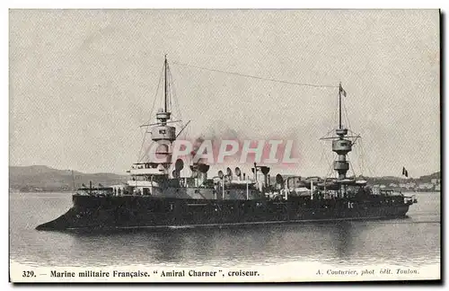 Ansichtskarte AK Bateau Guerre Marine Militaire Francaise Amiral Charner croiseur