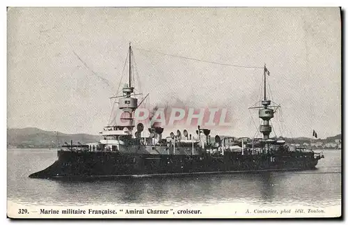 Ansichtskarte AK Bateau Guerre Marine Militaire Francaise Amiral Charner croiseur