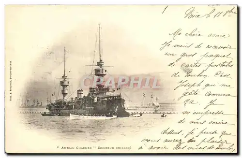 Cartes postales Bateau Guerre Amiral Charner Croiseur Cuirasse