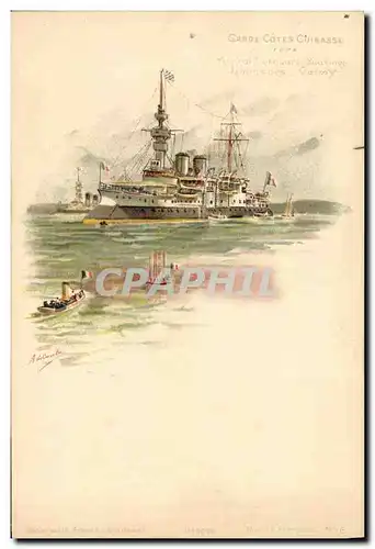 Ansichtskarte AK Bateau Guerre Garde Cotes Cuirasse Amiral Trehouart Bouvines