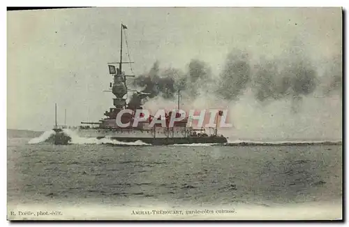 Ansichtskarte AK Bateau Guerre Amiral Trehouart Garde Cotes cuirasse