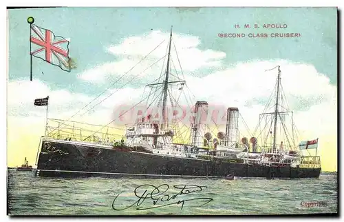 Cartes postales Bateau Guerre H M S Apollo Second Class Cruiser