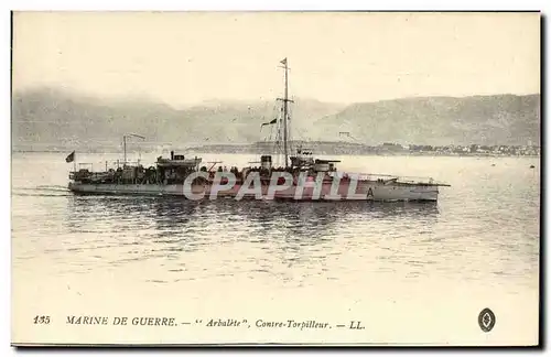 Ansichtskarte AK Bateau Guerre Marine de Guerre Arbalete Contre Torpilleur