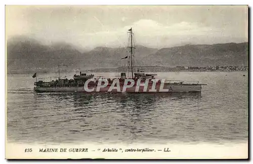 Cartes postales Bateau Guerre Marine de Guerre Arbalete Contre torpilleur