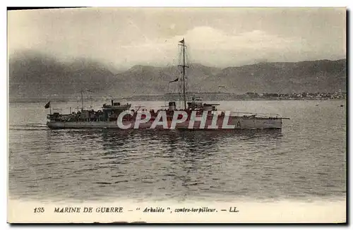 Cartes postales Bateau Guerre Marine de Guerre Arbalete Contre torpilleur