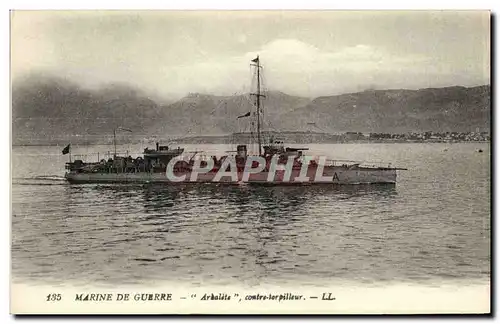 Cartes postales Bateau Guerre Marine de Guerre Arbalete Contre torpilleur