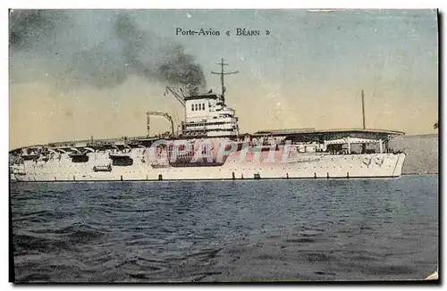 Cartes postales Bateau Guerre Porte Avion Bearn