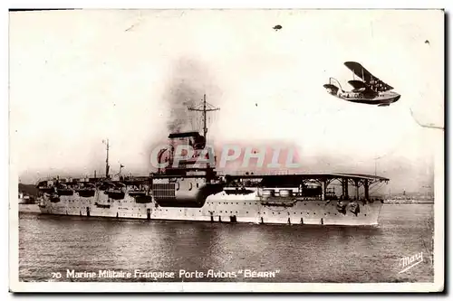 Ansichtskarte AK Bateau Guerre Marine Militaire Francaise Porte Avions Bearn