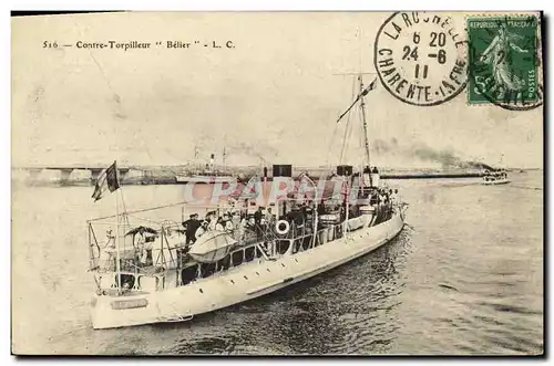 Cartes postales Bateau Guerre Contre Torpilleur Belier