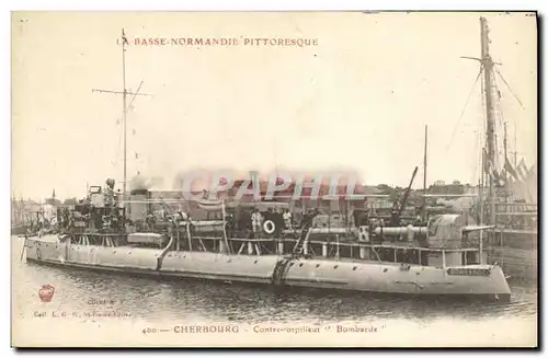 Ansichtskarte AK Bateau Guerre Cherbourg Contre torpilleurs Bombarde