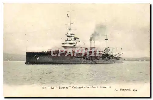 Cartes postales Bateau Guerre Le Bouvet Cuirasse d escadre a tourelles