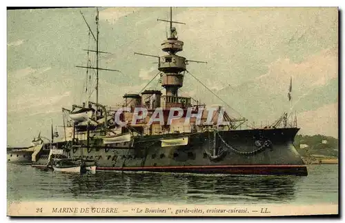Ansichtskarte AK Bateau Guerre Marine de Guerre Le Bouvines grade cotes croiseur cuirasse