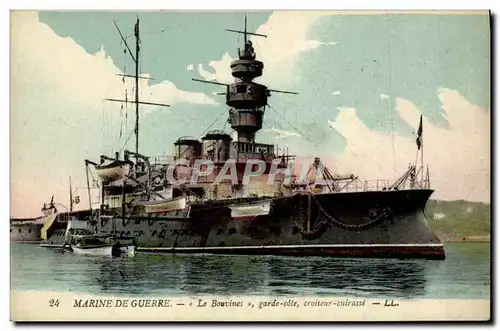 Ansichtskarte AK Bateau Guerre Marine de Guerre Le Bouvines garde cotes croiseur cuirasse