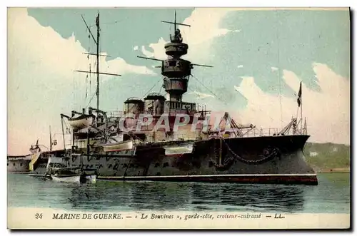 Cartes postales Bateau Guerre Marine de Guerre Le Bouvines garde cotes croiseur cuirasse