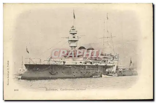 Ansichtskarte AK Bateau Guerre Bouvines Garde cotes cuirasse