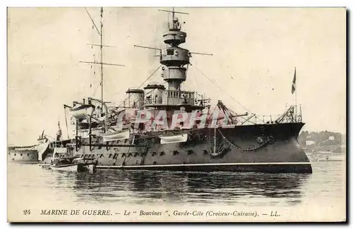 Ansichtskarte AK Bateau Guerre Marine de Guerre Le Bouvines Garde cote