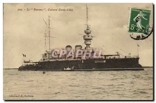 Cartes postales Bateau Guerre Le Bouvines Cuirasse Garde Cotes