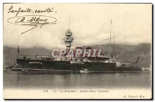 Cartes postales Bateau Guerre Le Le Bouvines Garde Cotes Cuirasse