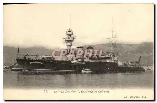 Ansichtskarte AK Bateau Guerre Le Le Bouvines Garde Cotes Cuirasse