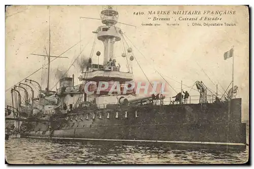 Cartes postales Bateau Guerre Marine Militaire Francaise Brennus Cuirasse d Escadre