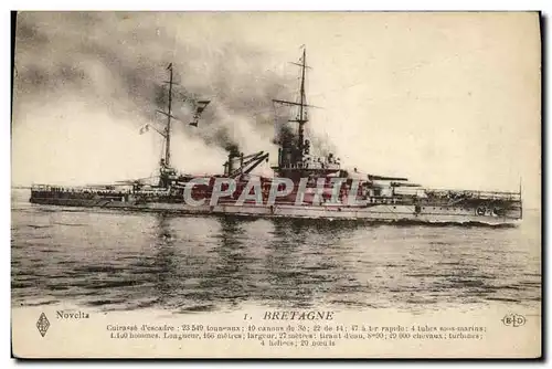 Cartes postales Bateau Guerre Bretagne Cuirasse d escadre