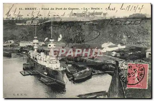 Ansichtskarte AK Bateau Guerre Brest Fond du Port de Guerre Le Bruix