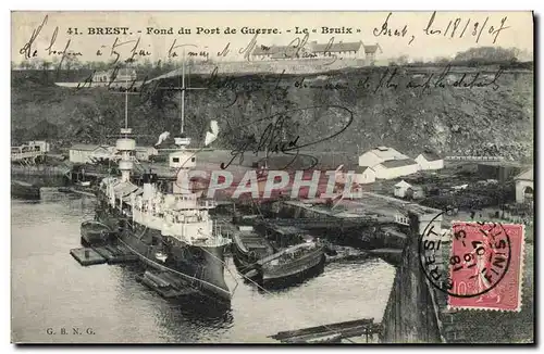 Cartes postales Bateau Guerre Brest Fond du Port de Guerre Le Bruix