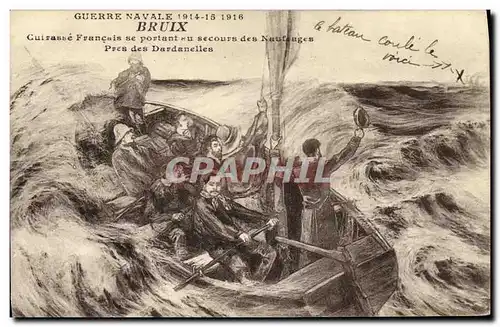 Cartes postales Bateau Guerre Guerre Navale Le Bruix Cuirasse francais se portant au secour des naufrages Pres d