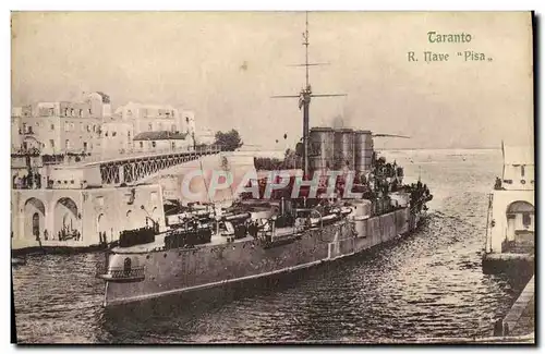 Ansichtskarte AK Bateau Guerre Taranto R Nave Pisa