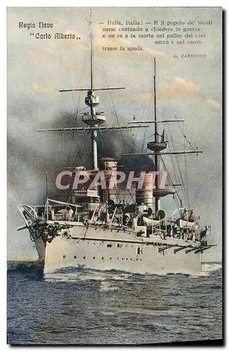 Cartes postales Bateau Guerre Regia Nave Carlo Alberto