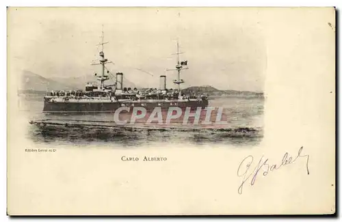 Ansichtskarte AK Bateau Guerre Carlo Alberto