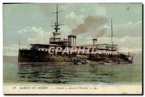 Cartes postales Bateau Guerre Marine De Guerre Carnot Cuirasse d Escadre