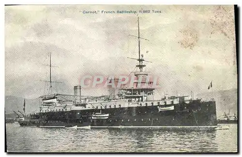 Ansichtskarte AK Bateau Guerre Carnot French Battleship 11982 Tons