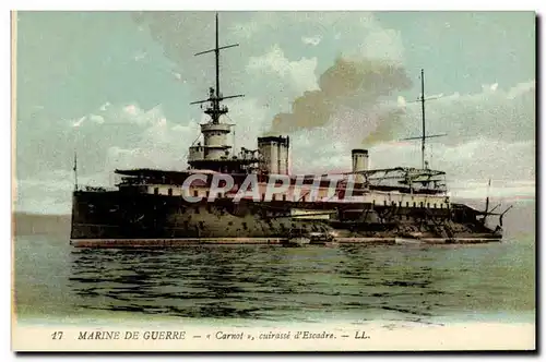 Cartes postales Bateau Guerre Marine De Guerre Carnot Cuirasse d Escadre