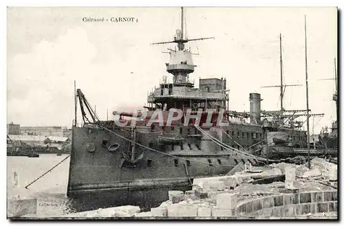 Ansichtskarte AK Bateau Guerre Cuirasse Carnot