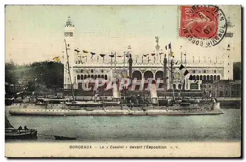 Ansichtskarte AK Bateau Guerre Bordeaux Le Cassini Devant l Exposition