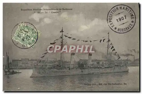 Cartes postales Bateau Guerre Le Cassini Exposition maritime internationale de Bordeaux
