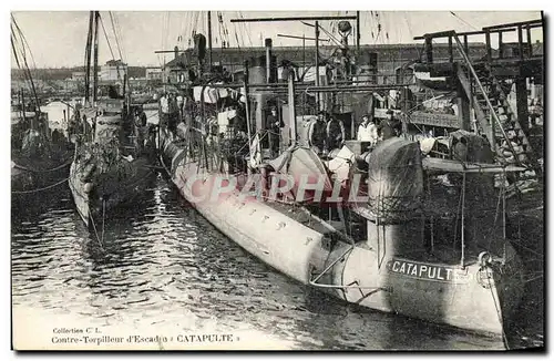 Ansichtskarte AK Bateau Guerre Contre Torpilleur d Escadire Catapulte