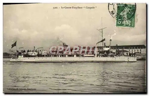 Ansichtskarte AK Bateau Guerre Le Contre Torpilleur Catapulte