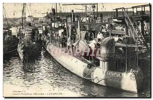 Cartes postales Bateau Guerre Contre Torpilleur d Escadre Catapulte