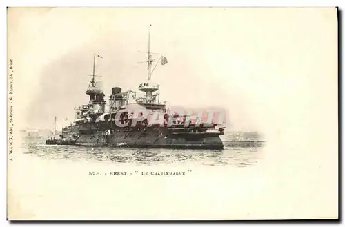 Ansichtskarte AK Bateau Guerre Brest Le Charlemagne