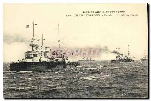 Ansichtskarte AK Bateau Guerre Le Charlemagne Pendant les Manoeuvres